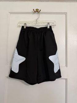 Black Youth/Men's Athletic Shorts with White Star Panels