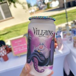 Disney Villains Glass Can Christmas Gift 