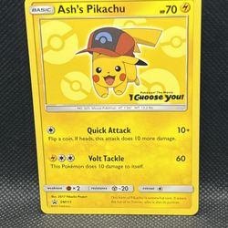 Pokémon TCG Ash’s Pikachu SM111 Black Star Promo Card