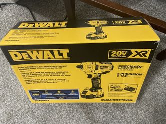 DEWALT 20V MAX XR Cordless Brushless 1/2 in. Mid-Range Impact Wrench Detent Pin, Tool Connect, and (2) 20V 5.0Ah Batteries