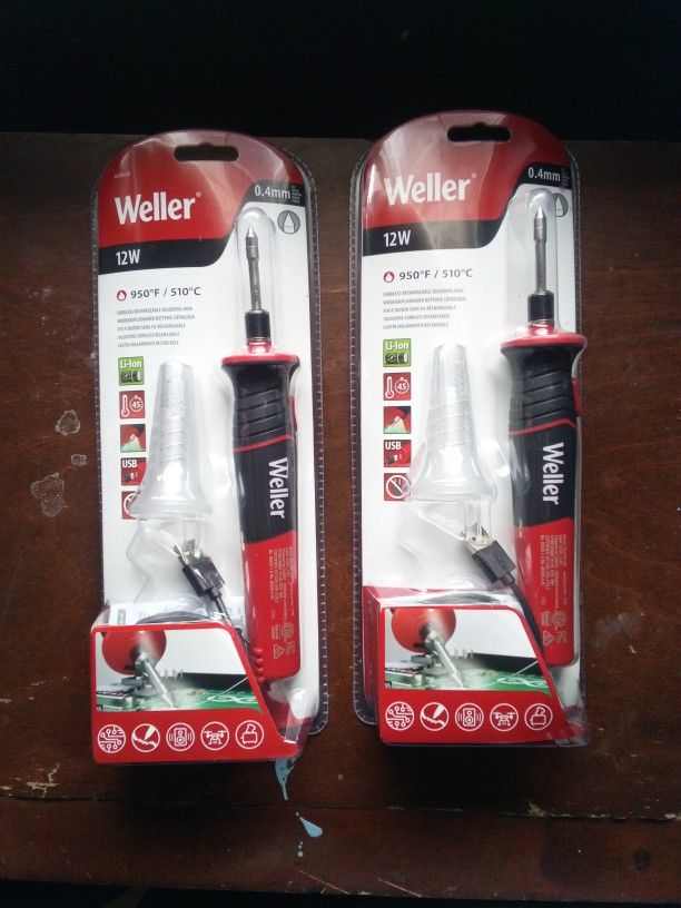 2 Weller 12W Cordless Rechargeable Soldering Iron
