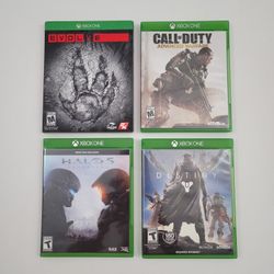 Lot Of 4 Xbox One Games: Evolve, COD Advanced Warfare, Halo 5 Guardians & Destiny