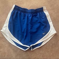 Nike Dri Fit Activewear shorts blue Striped Running gym Women's Size M Medium