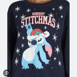 NWT Women Merry Stitchmas Christmas Sweatshirt light up size small