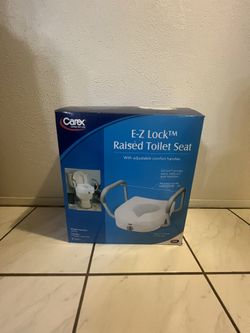 CAREX E-Z LOCK LOCKING RAISED TOILET SEAT New