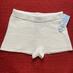 Cat & Jack white knit shorts Size S (6/7)