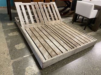 RESTORATION HARDWARE Costa Weathered Teak Double Lounger