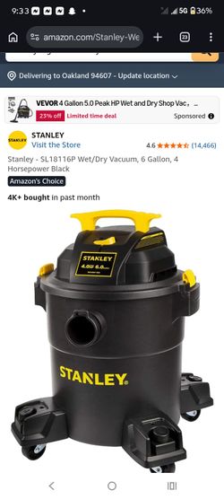 Stanley 6 gallon 4.5 amp wet dry vac
