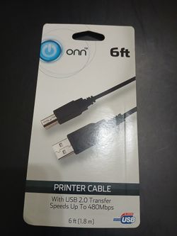 Onn 6 Feet Printer Cable