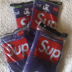 PRICE DROP! Supreme X Hanes Tee (X-Large) And Crew Socks (2 Pks Each) SS21