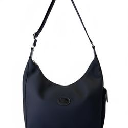 Longchamp Le Pliage Energy Hobo Bag Black Nylon Messenger Logo Crossbody EUC