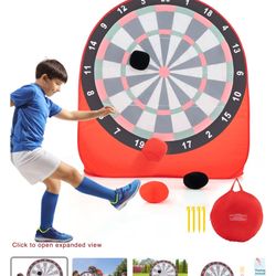 Large Dart Board for Kids with 4 Kick Balls, Red