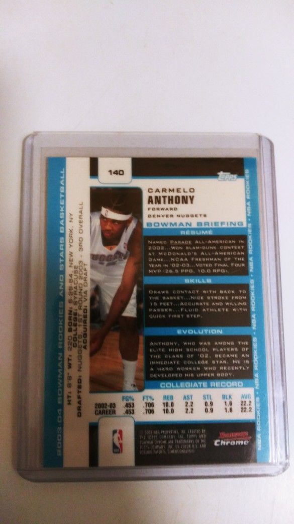 Carmelo Anthony Rookie Card