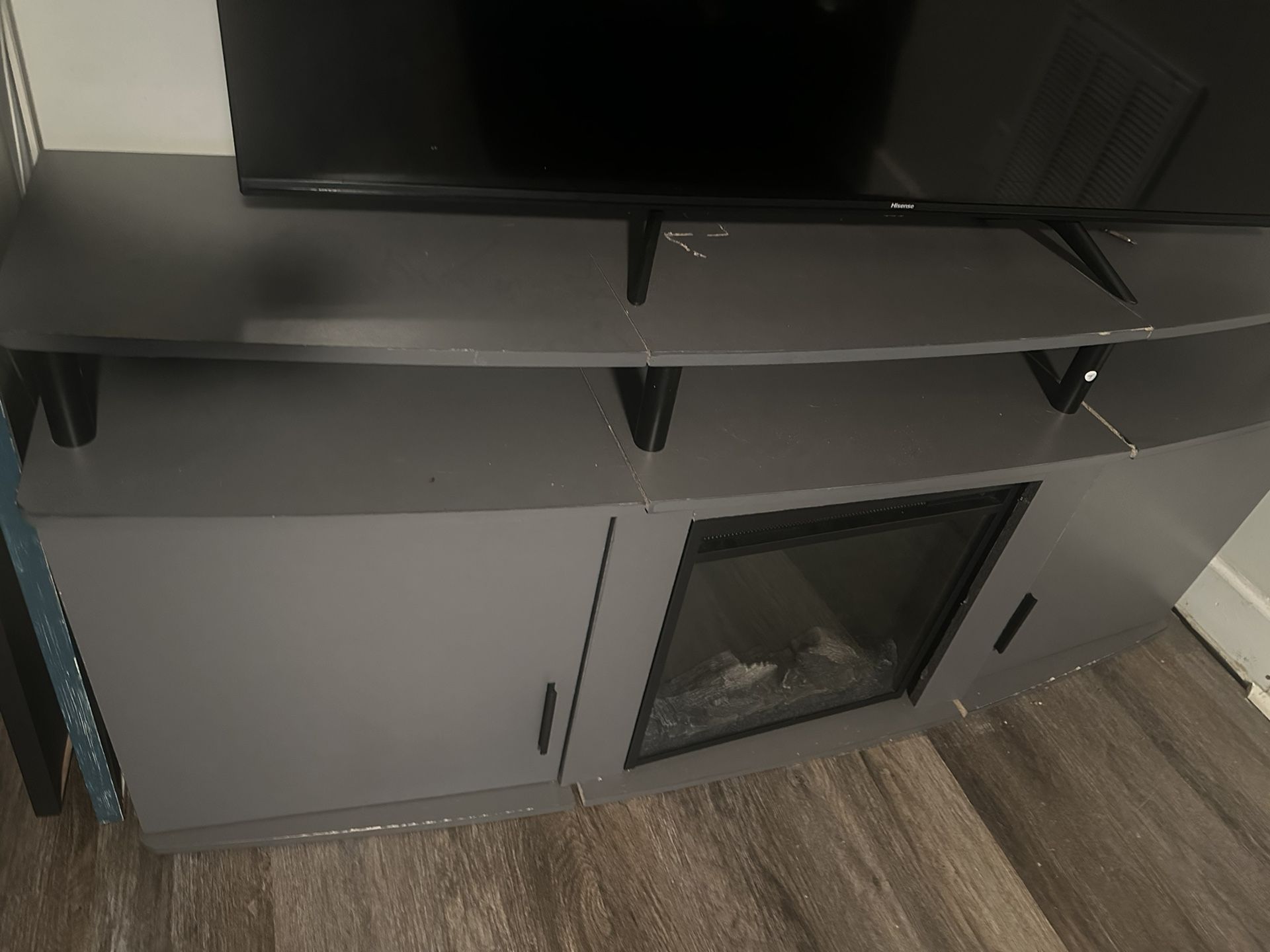 Tv stand with fire place