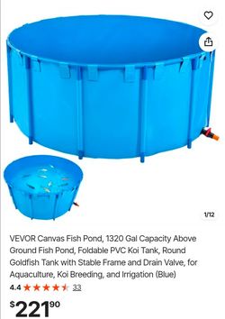 VEVOR Foldable Canvas Fish Pond 1320 Gallon