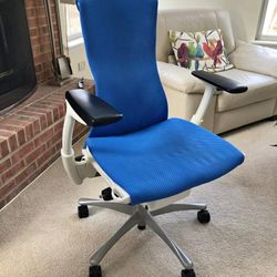 Herman-Miller-Embody-Chair'Fully'Adjustable'Titanium'Base'Rhythm'Berry'Blue'Fabric