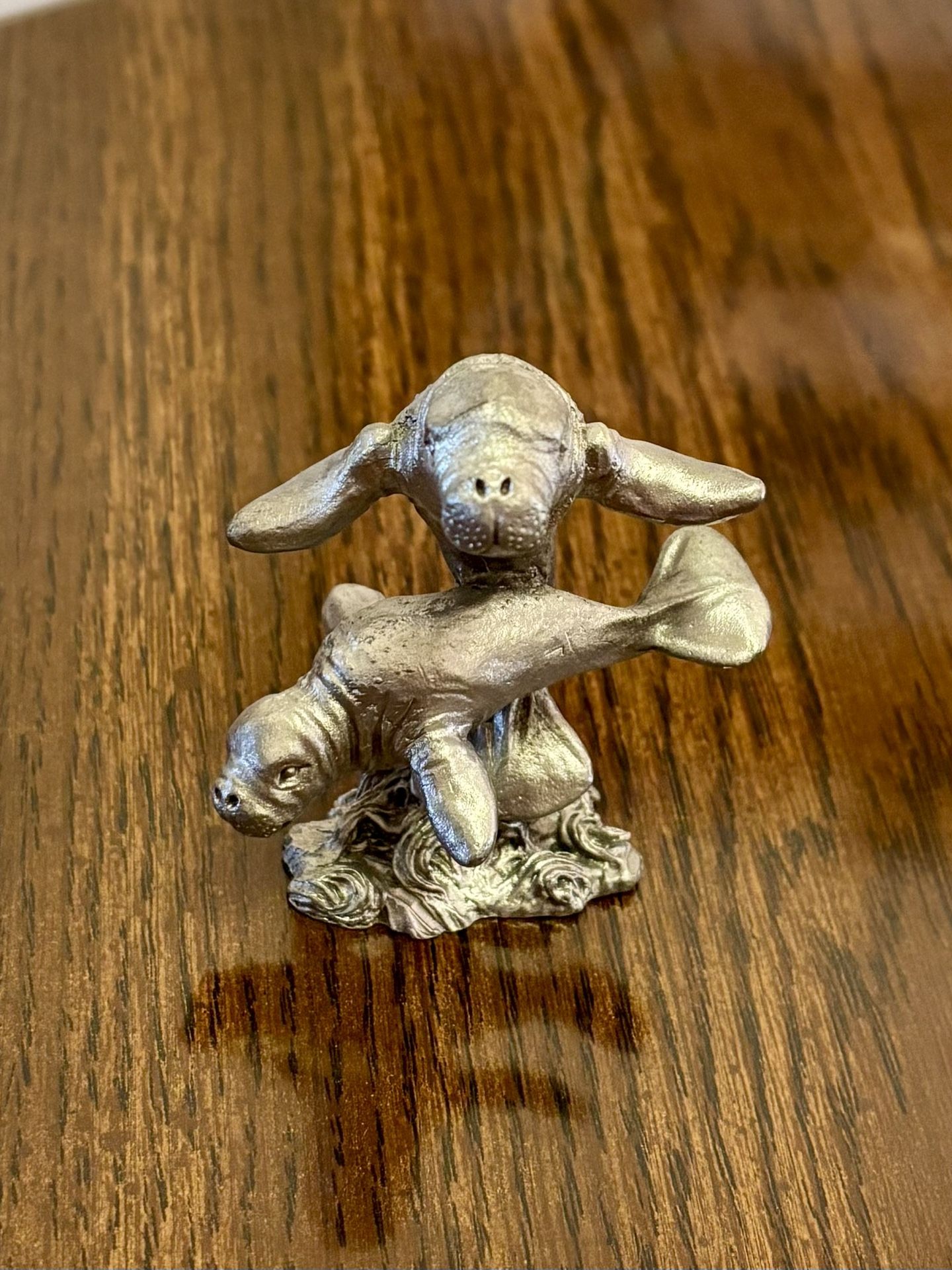 Spoontiques Pewter Manatees Figurine Vintage