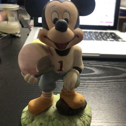 Vintage Walt Disney Productions Mickey Mouse Football Porcelain Figurine
