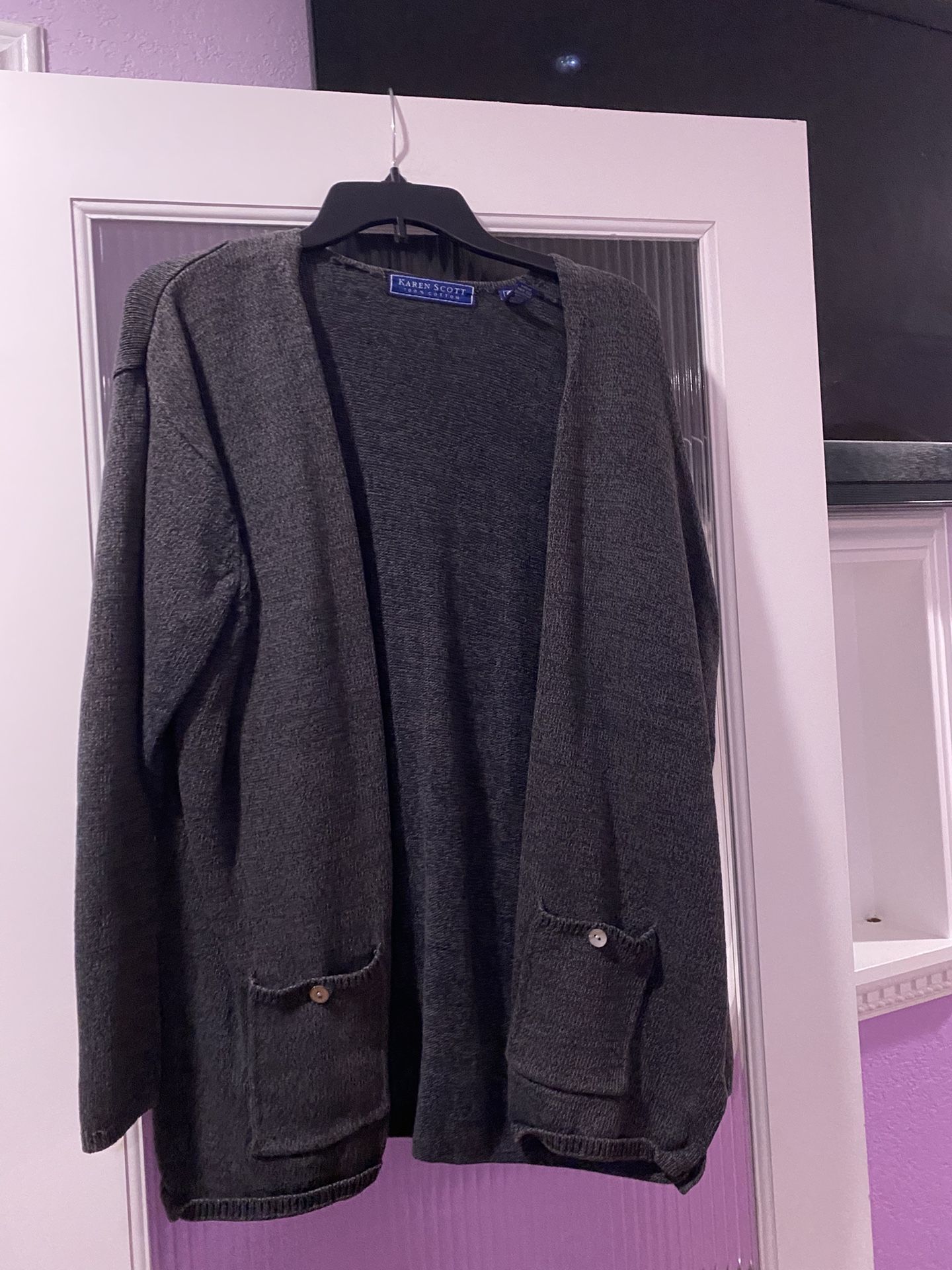 long grey cardigan