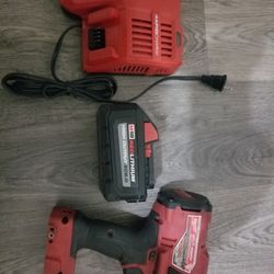 Milwaukee M18 Impact wrench  1/2 Drill With Rapid charger  And M18 8.0 Battery 
