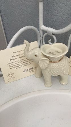 Lenox Ivory And Gold Elephant Tealight Holder