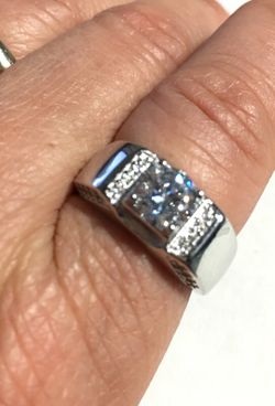 SUNY Men’s 18k white gold over Silver CZ Diamonique