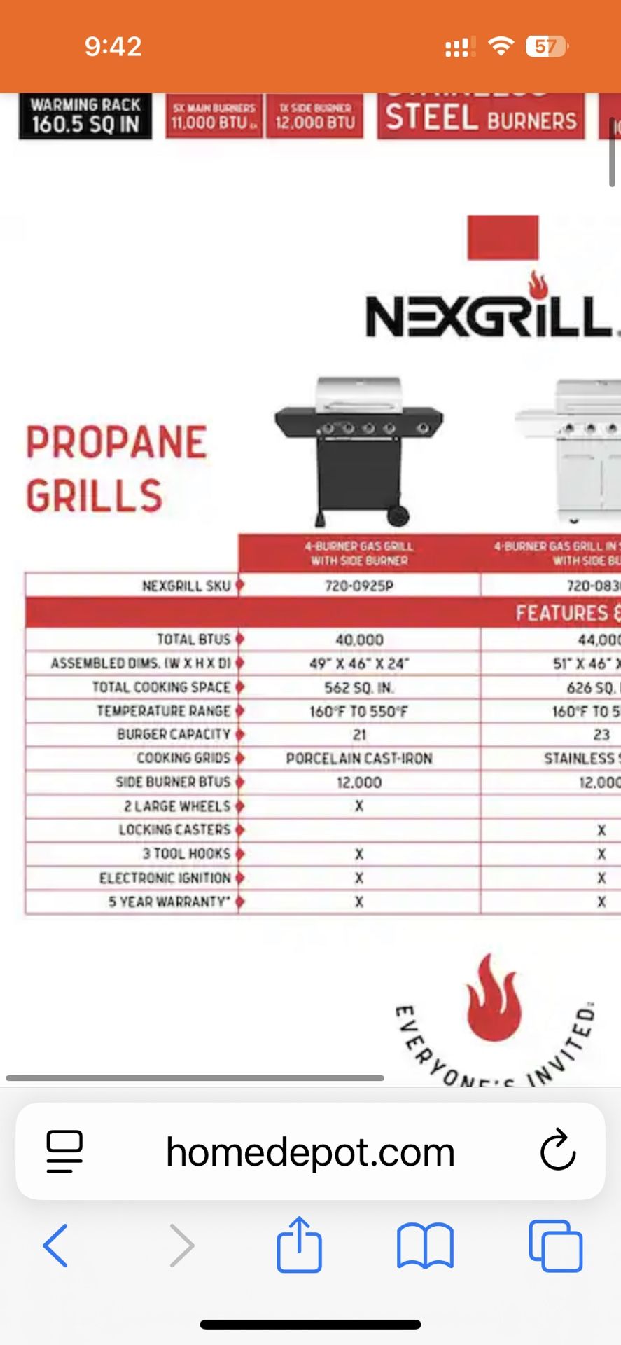 Next Propane BBQ Grill With/ Without A Propane Gas