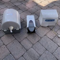 Paper Towel Dispenser, Hand Soap Dispenser And  Hand Dryer