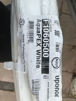 Aquapex White Plumbing Tube 300’ Long Diameter 1/2