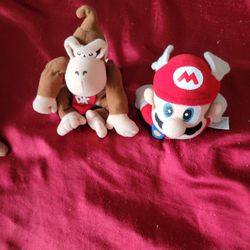 BD&A NINTENDO DONKEY KONG And MARIO 7" PLUSH 1997  