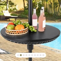 Patio Umbrella Table Tray Adjustable with Umbrella Poles