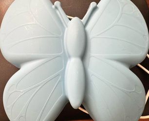 Kids light, LED wall lamp, butterfly light blue