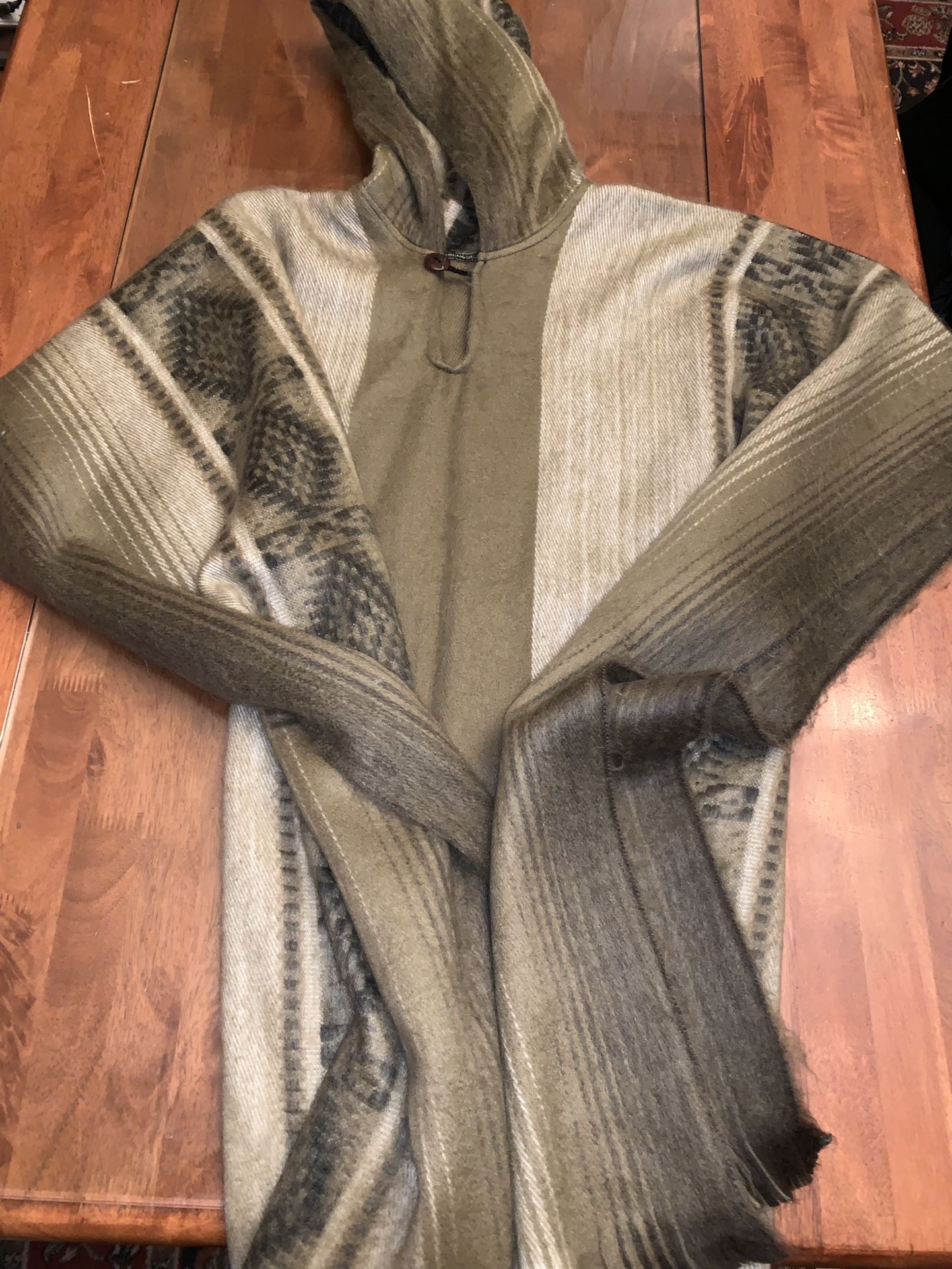 Wool New Colombian Ruana Poncho S/M
