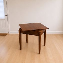 $150– Mid-Century Modern Mahogany Swivel-Top Accent Table