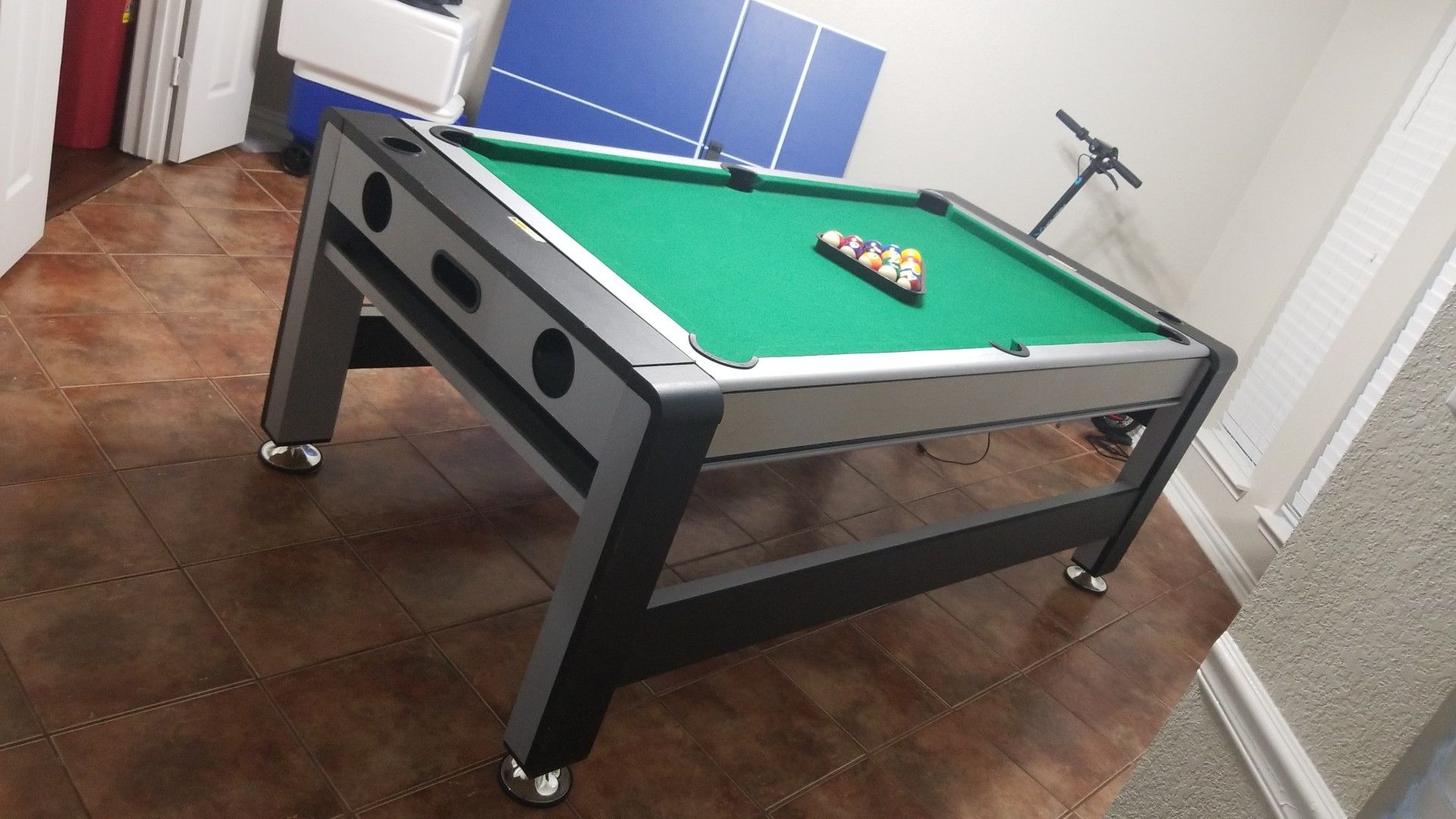 3 in 1 table. pool table, air hockey, ping pong