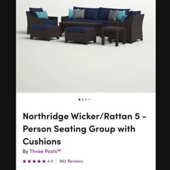 Northridge 7 Piece Rattan Sunbrella Sofa Seating Group 