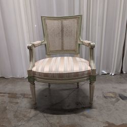French Louis XVI Painted Cane Back Armchair