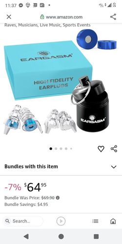 Eargasm High Fidelity Blue Set Ultimate Earplugs for Motorcycle music or anything loud sports etc games New in box perfect fit