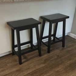 Two Black Stools For Kitchen Island (24 inches) 