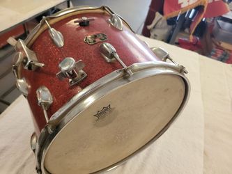 Vintage Marching. Snare Drum Red Sparkle Finish