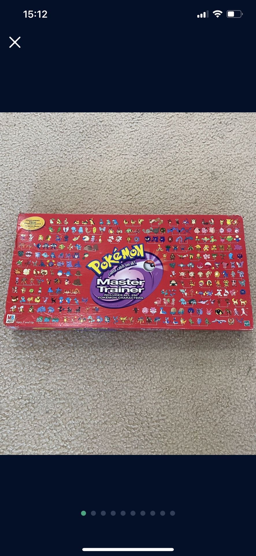 Pokemon Master Trainer 2001 Board Game Gold Silver Edition Red Box