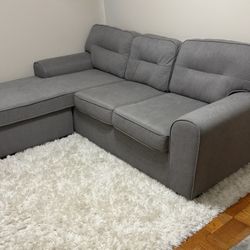 Two Piece Sectional With Reverse Chaisse  Lounger 