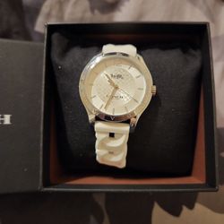 Coach White Watch