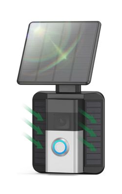Solar Charger Compatible x for Ring Video Doorbell (2020 Release) - Micro-USB Port Charging, Efficient Solar Panel Mount, Adjustable Solar Charger for