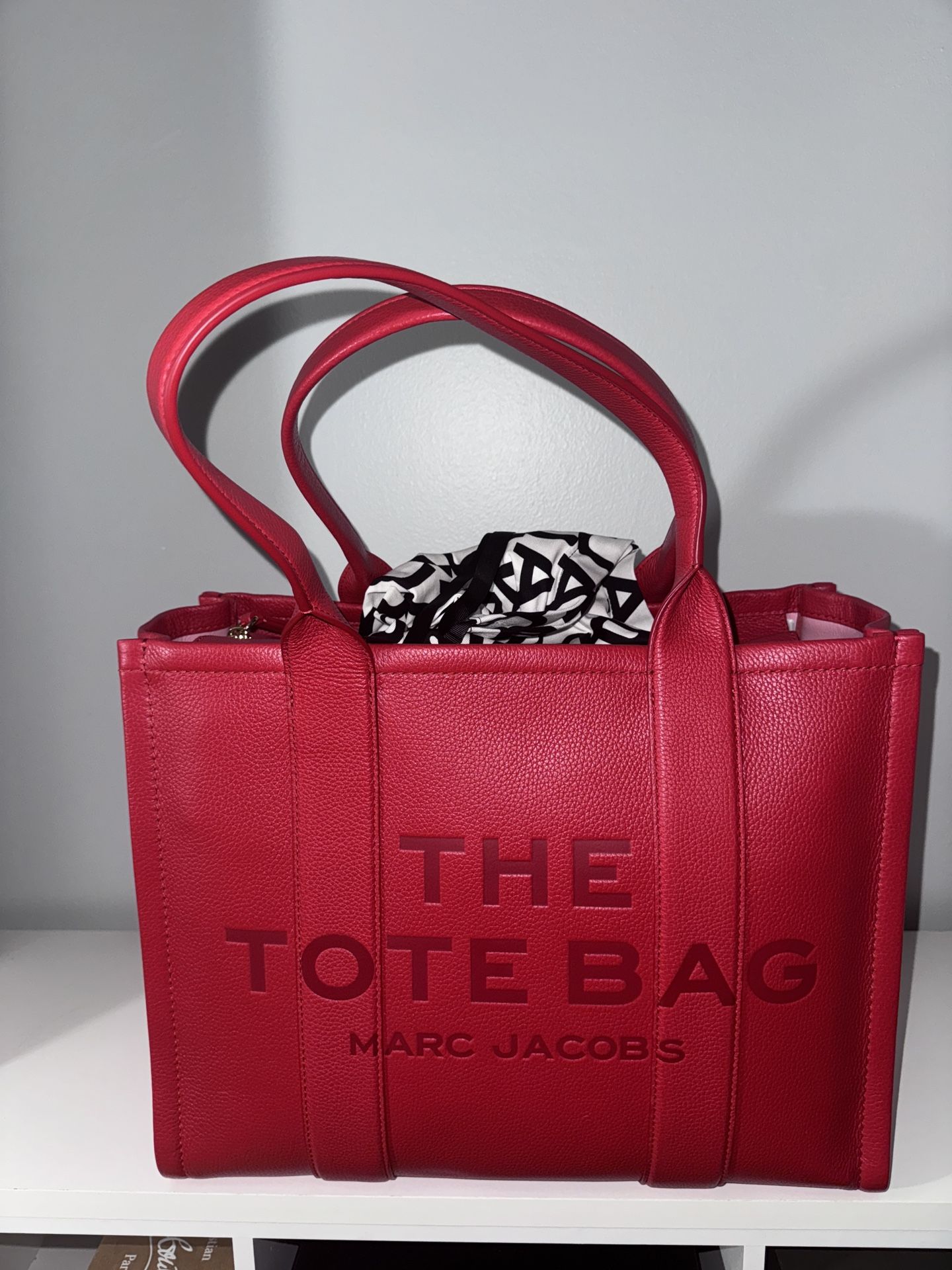 Large Red The tote leather bag