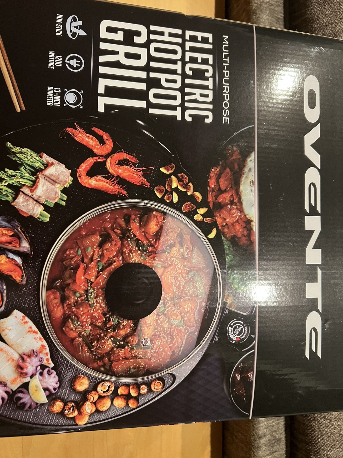 NEW OVENTE Mulitipurpose NEW OVENTE Mulitipurpose Electric Hot Pot Grill Combo