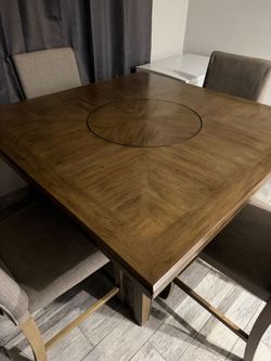 Hyland Brown Grey Square Wood II 48" Table and Chairs set