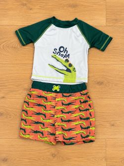Boys 2T Rashguard and Swim Trunks