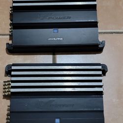 Alpines car Amplifiers Both work excellent nothing wrong with them 
400x4 and 600x1 Mono $150 each