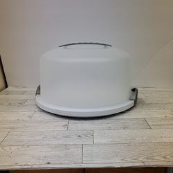Sterlite 12" Round Plastic Domed Cake Carrier Server With Gray Handle